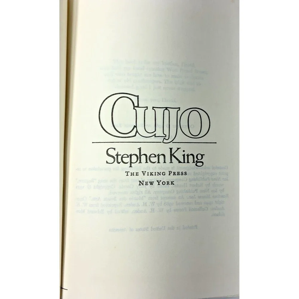Cujo by Stephen King Vintage 1981 Viking Press First Edition Hardback Book